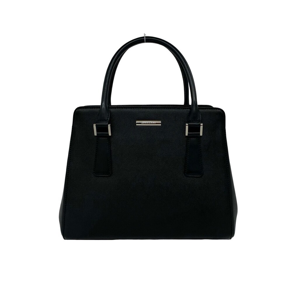 BURBERRY Logo Nova Check Leather Mini Tote Bag, Black, 21455